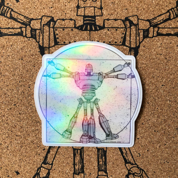 The "Vitruvian Iron Giant" Die-Cut Vinyl Sticker
